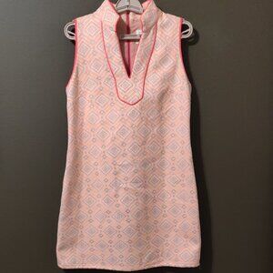 Sail to Sable Pink and White Sleeveless Dress